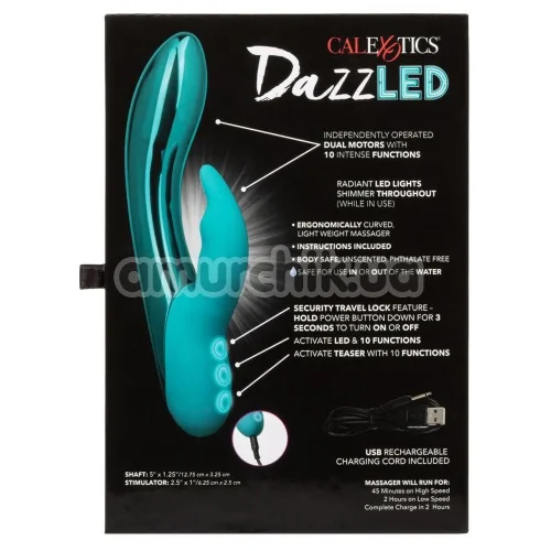 Вибратор DazzLed Brilliance, бирюзовый