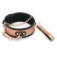 Нашийник з повідцем Liebe Seele Rose Gold Memory Leather Collar and Metal Chain Leash, золото-чорний - Фото №1