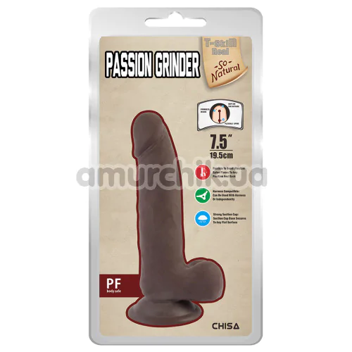 Фаллоимитатор T-skin ReaL Passion Grinder, коричневый