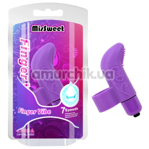 Вібронасадка на палець MisSweet Finger Vibe, фіолетовий