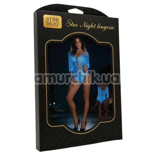 Боди Star Night Fishnet Glow Party Bodysuit, голубое