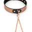 Ошейник с зажимами для сосков Liebe Seele Rose Gold Memory Thin Leather Collar with Nipple Clamps, золото-черный - Фото №4