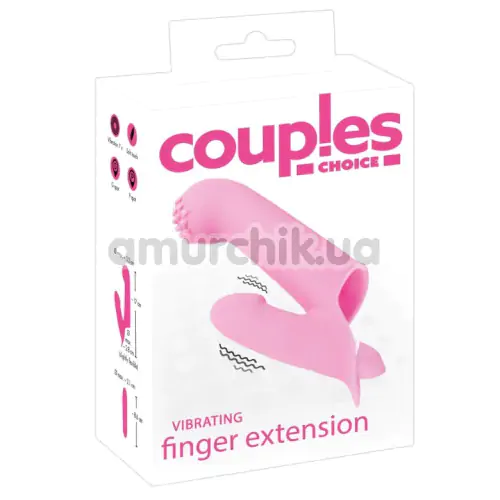 Вибратор на палец Couples Choice Vibrating Finger Extension, розовый