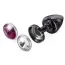 Анальная пробка с прозрачным и розовым кристаллом SWAROVSKI Anni Magnet T1, черная - Фото №1