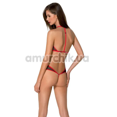 Боді Passion Free Your Senses Erotic Line Satara, чорно-червоне