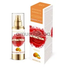 Массажное масло с феромонами Aphrodisiac Warming Massage Oil Attraction Mango с согревающим эффектом - манго, 30 мл - Фото №1