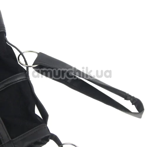 Трусы-боксеры мужские с фиксаторами для рук Star Night Faux Leather Briefs With Snap Bondage, черные