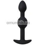 Анальна пробка Alume Silicone Two Ball Plug L, чорна - Фото №1