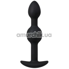 Анальна пробка Alume Silicone Two Ball Plug L, чорна - Фото №1