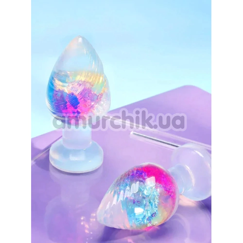 Анальна пробка Rainbow Silicone Anal Plug Medium, райдужна