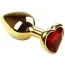 Анальна пробка з червоним кристалом SWAROVSKI Gold Heart Ruby, золота