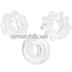 Набор из 3 эрекционных колец Transparent Reversible Ring Set, прозрачный - Фото №1