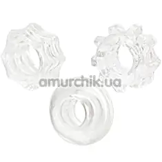 Набор из 3 эрекционных колец Transparent Reversible Ring Set, прозрачный - Фото №1