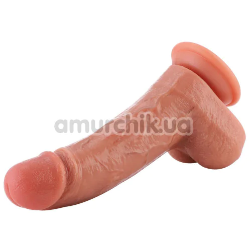 Фалоімітатор-насадка Hismith Dual-Density Dildo With Veins 8.25, тілесний