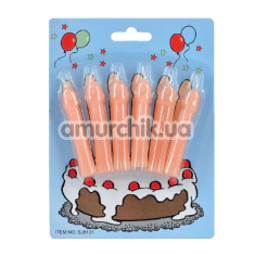 Набор свечей в виде пенисов Fun Novelties Birthday Party Candle, телесные - Фото №1