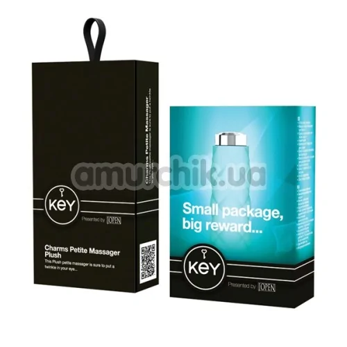 Вибратор KEY Charms Petite Massager Plush, голубой