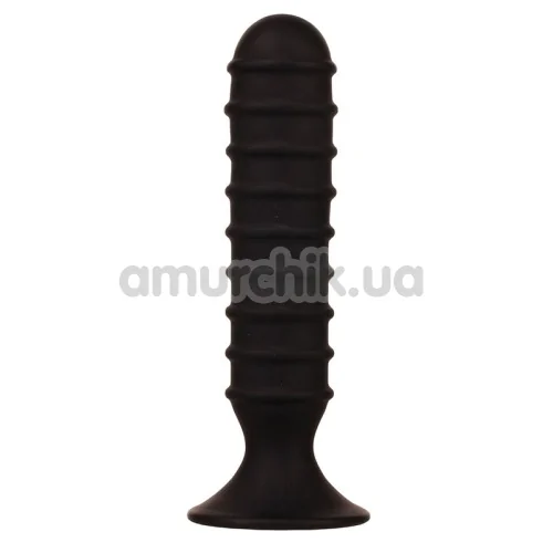 Анальна пробка Menz Stuff Ribbed Torpedo 6, чорна - Фото №1