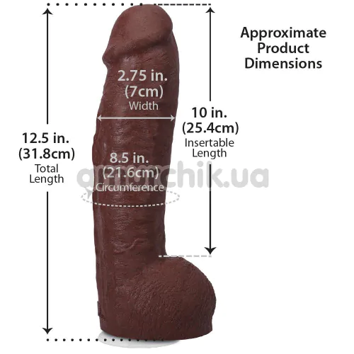 Фалоімітатор Doc Johnson The Realistic Cock Hung 12, коричневий