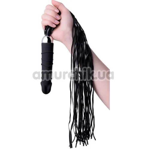 Вибратор с флоггером Black&Red Tail Vibrator, черный