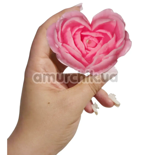 Свеча в виде розы GlowKink L - светится в темноте, розовая