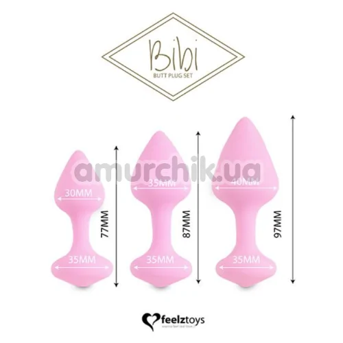 Набір анальних пробок FeelzToys Bibi, рожевий