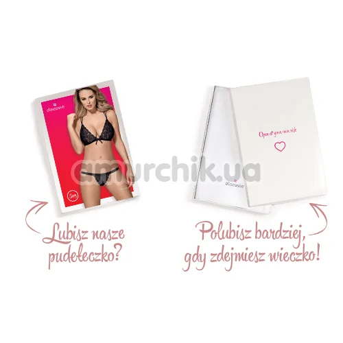 Комплект Obsessive 854-SET-1 черный: бюстгальтер + трусики-стринги