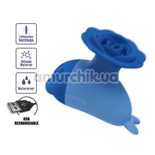 Клиторальный вибратор Pretty Love Dolphin, синий