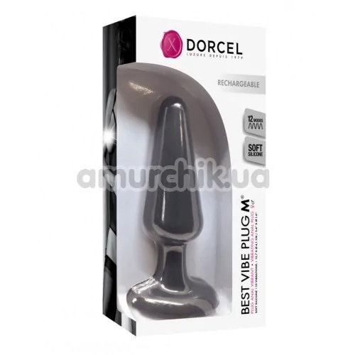 Анальная пробка с вибрацией Dorcel Best Vibe Plug M, черная