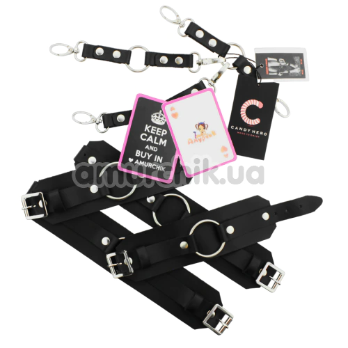Фиксаторы для рук и ног Candy Hero Fet 10.1 Leather, черные
