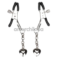 Зажимы для сосков Liebe Seele Solid Heart-Shaped Nipple Clamps, серебряные - Фото №1