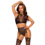 Комплект Leg Avenue Stay Awhile Crop Top and Crotchless Panty Set, чорний: топ + трусики - Фото №2