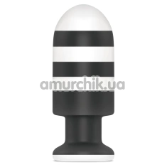 Анальна пробка Love Toy X-Missioner Butt Plug 7.5, чорно-біла - Фото №1