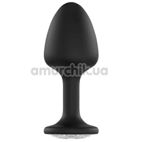 Анальная пробка с прозрачным кристаллом Dorcel Geisha Plug М, черная