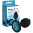 Анальна пробка з блакитним кристалом RelaXxxx Silicone Plug Medium, чорна - Фото №3