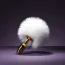 Анальна пробка з білим хвостиком Upko Rabbit Fur Bunny Tail Small Butt Plug, золота - Фото №3
