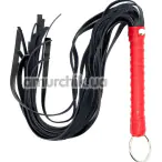 Флоггер DS Fetish Leather Flogger L, красно-черный - Фото №1