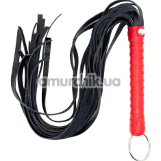 Флогер DS Fetish Leather Flogger L, червоно-чорний - Фото №1