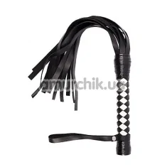 Батіг S & M Leather Flogger, чорно-білий - Фото №1