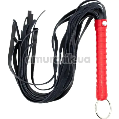 Флоггер DS Fetish Leather Flogger L, красно-черный - Фото №1