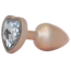 Анальная пробка с прозрачным кристаллом Exclusivity Jewellery Pearl Gold Heart Plug S, золотая - Фото №1