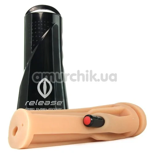 Мастурбатор з вібрацією Cyberskin Release Deep Pussy Stroker Vibrating, тілесний
