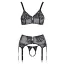 Комплект Cottelli Collection Lingerie 4024144, сірий: бюстгальтер + пояс для панчіх + трусики-стрінги - Фото №6