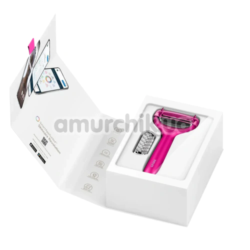 Масажер-ролер для обличчя та тіла з мікроголками Geske MicroNeedle Face & Body Roller 8 in 1, яскраво-рожевий