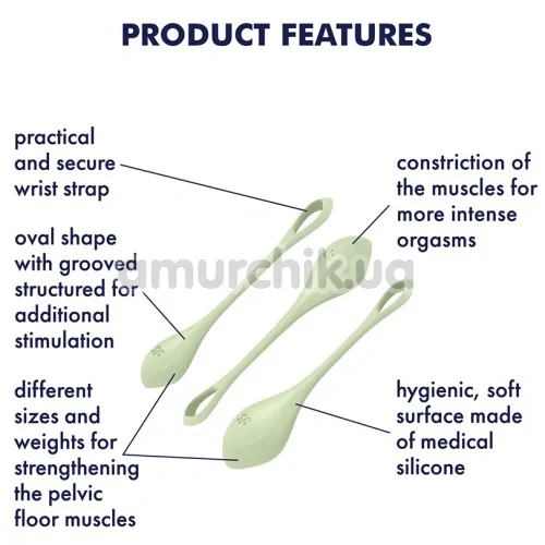 Набір вагінальних кульок Satisfyer Yoni Power 2, зелений