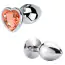 Анальна пробка з помаранчевим кристалом SWAROVSKI Silver Heart Orange Small, срібна - Фото №3