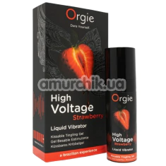 Возбуждающий гель с эффектом вибрации Orgie High Voltage Liquid Vibrator Strawberry - клубника, 15 мл - Фото №1