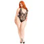 Боди Leg Avenue Floral Lace Deep-V Teddy, черное - Фото №5