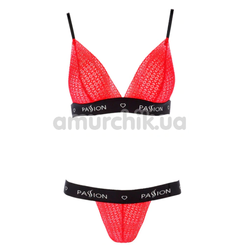 Комплект Passion Free Your Senses Glamiss Set, червоно-чорний: бюстгальтер + трусики