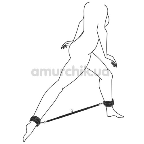Фіксатори для ніг Easy Toys Expander Spreader Bar and Cuffs, чорні