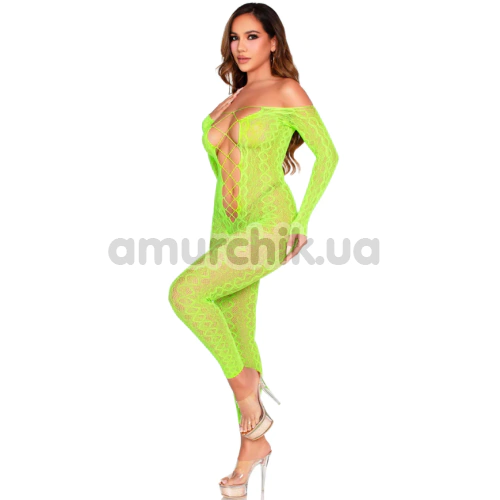 Комбинезон Leg Avenue Exotic Snake Crotchless Bodystocking, салатовый